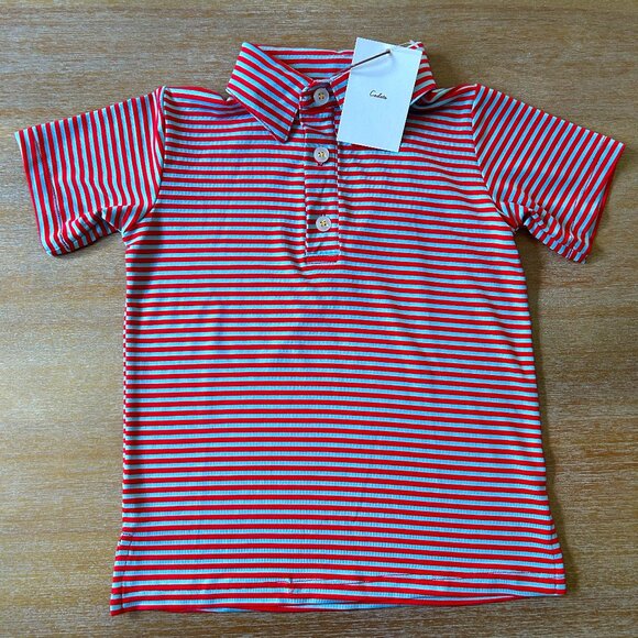 NWT Cadets Boys Club Performance Polo in Red & Light Blue, Size 2/3Y - Picture 1 of 6